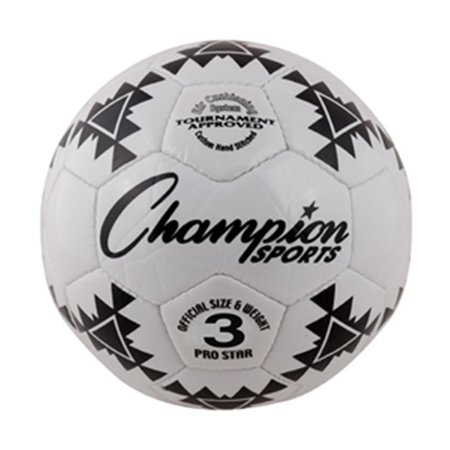 CHAMPION SPORTS Pro Star Soccer Ball&#44; Black & White - Size 3 PRO STAR 3